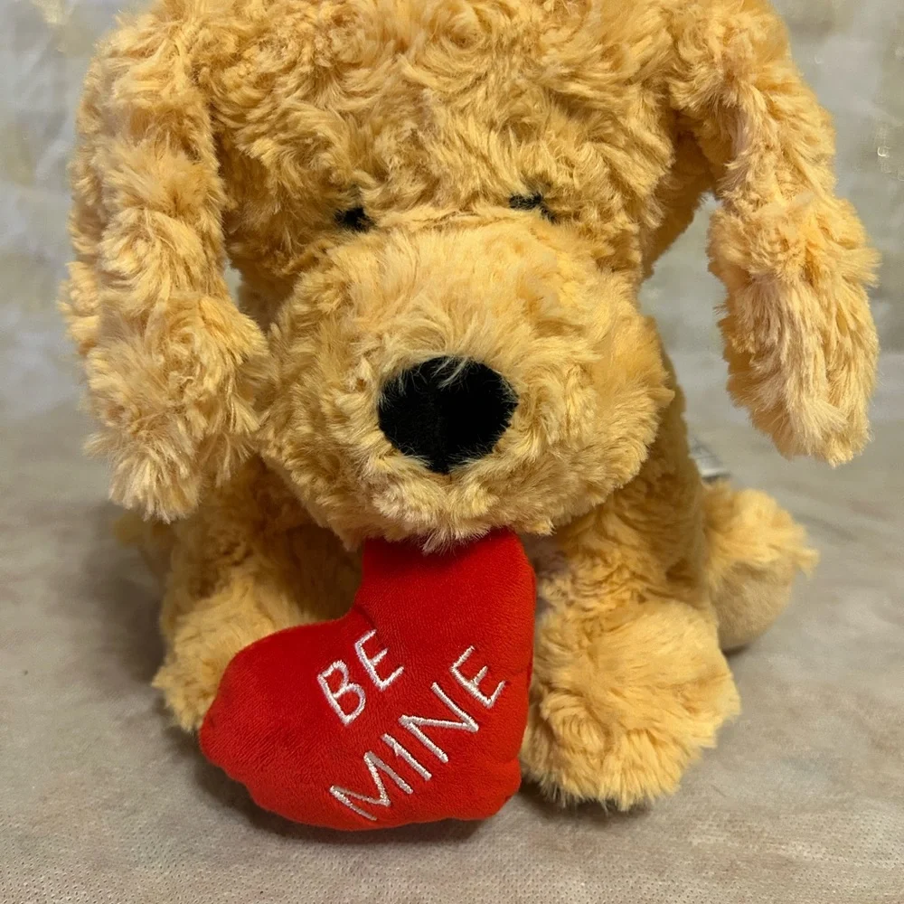 Charming‎ Plush Dog with Red Heart Accent Pillow